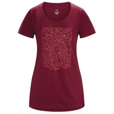 Playeras Arc'teryx Block S/S Mujer Rojas - Chile QVG360985